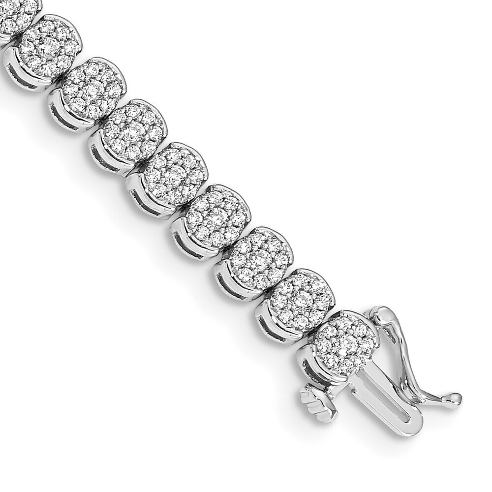 Kazi Luxury 14k White Gold Diamond Bracelet
